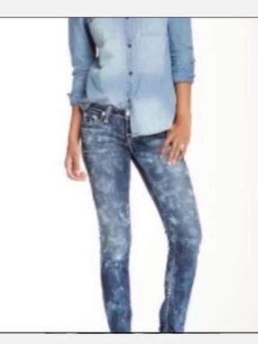 True Religion World Tour Skinny Mega T Jeans Women’s Size 27 Dark Wash Blue